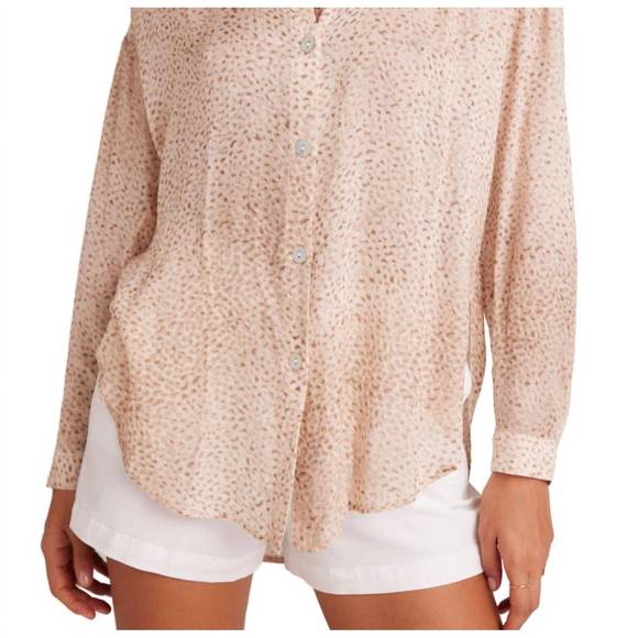 NEW BELLA DAHL flowy button down shirt in salvador sand - Picture 1 of 4